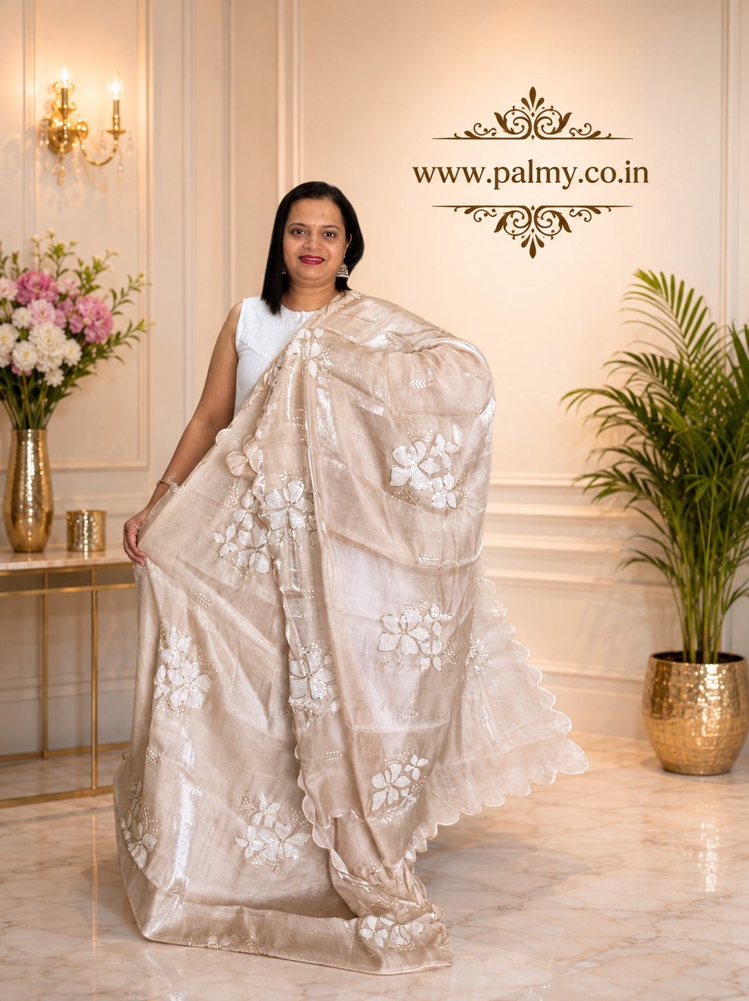 wedding shimmer saree