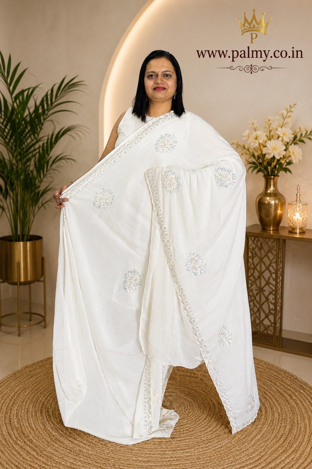 white wedding saree